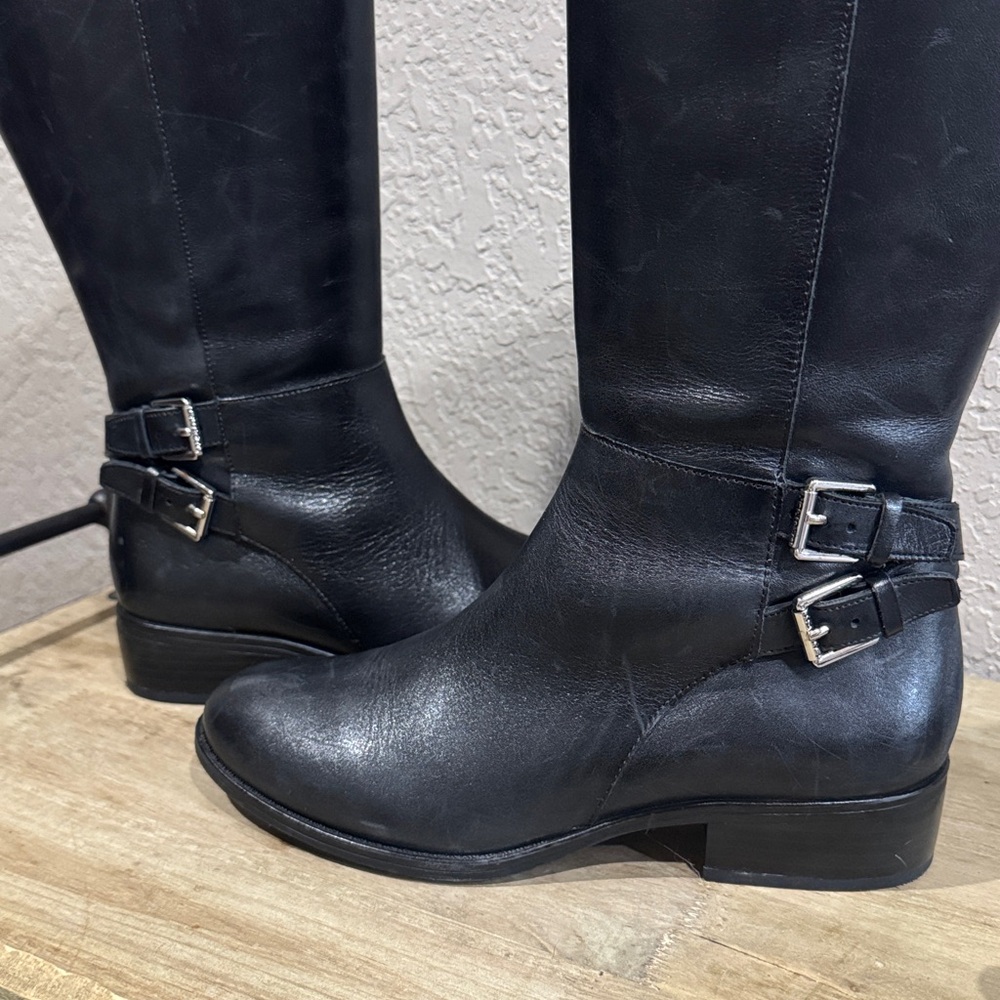 Ralph Lauren Two-Tone Leather Riding Boots - Picture 5 of 7